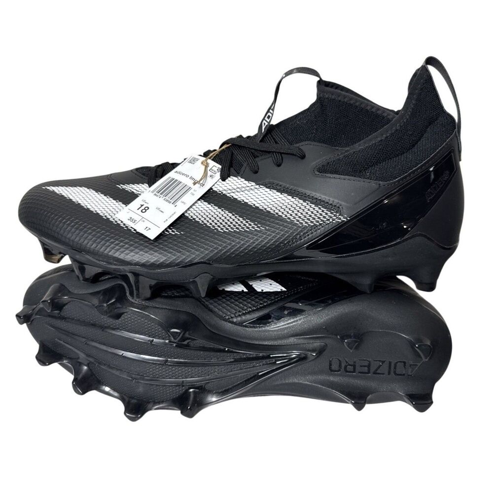 adidas Adizero Impact Football Cleats Black White Men's Size 18 LZD0